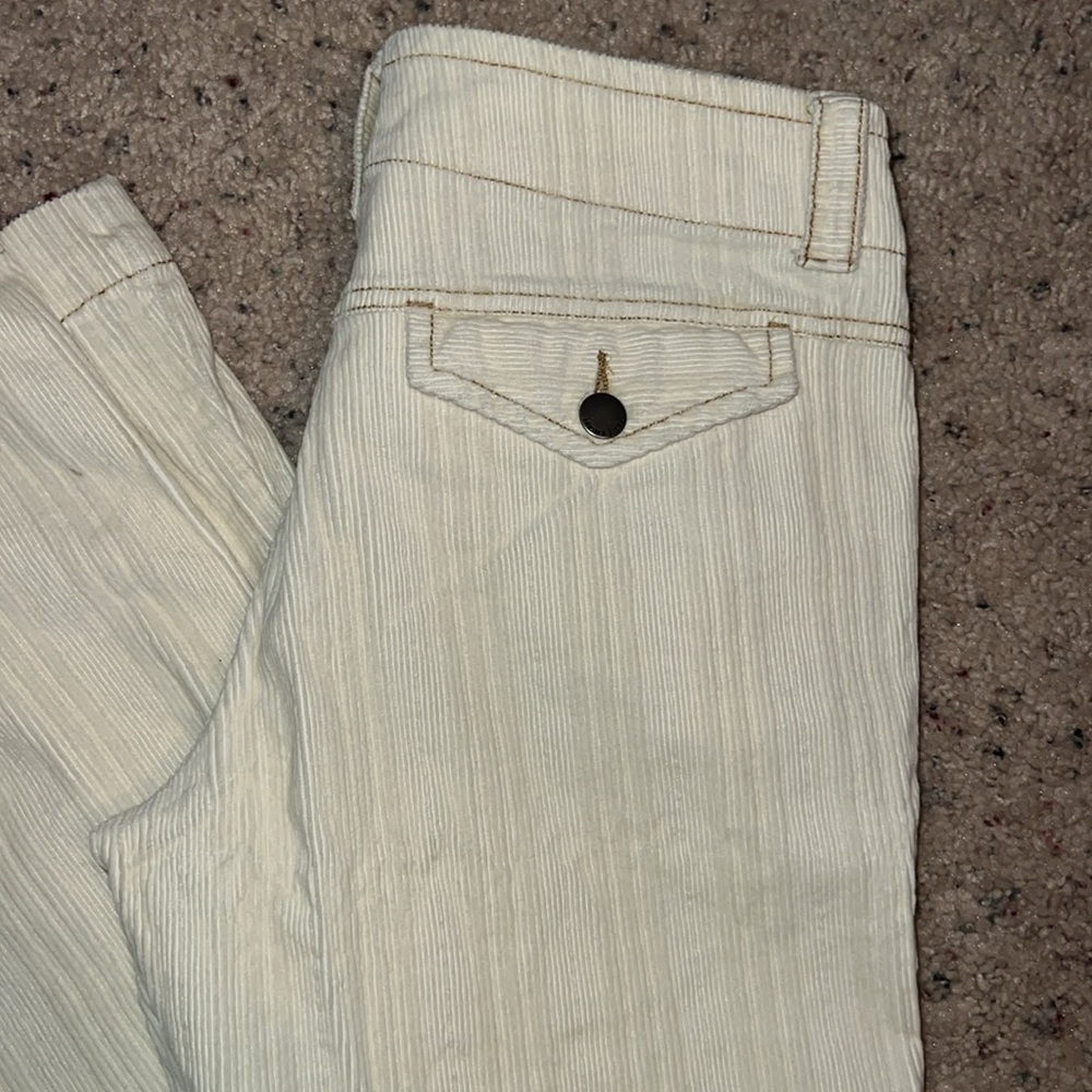 Vintage Y2K Tommy Hilfiger Tommy Jeans Cream Corduroy Flare Pants – Size 7 - Picture 7 of 8
